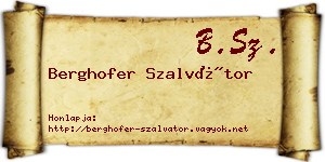 Berghofer Szalvátor névjegykártya